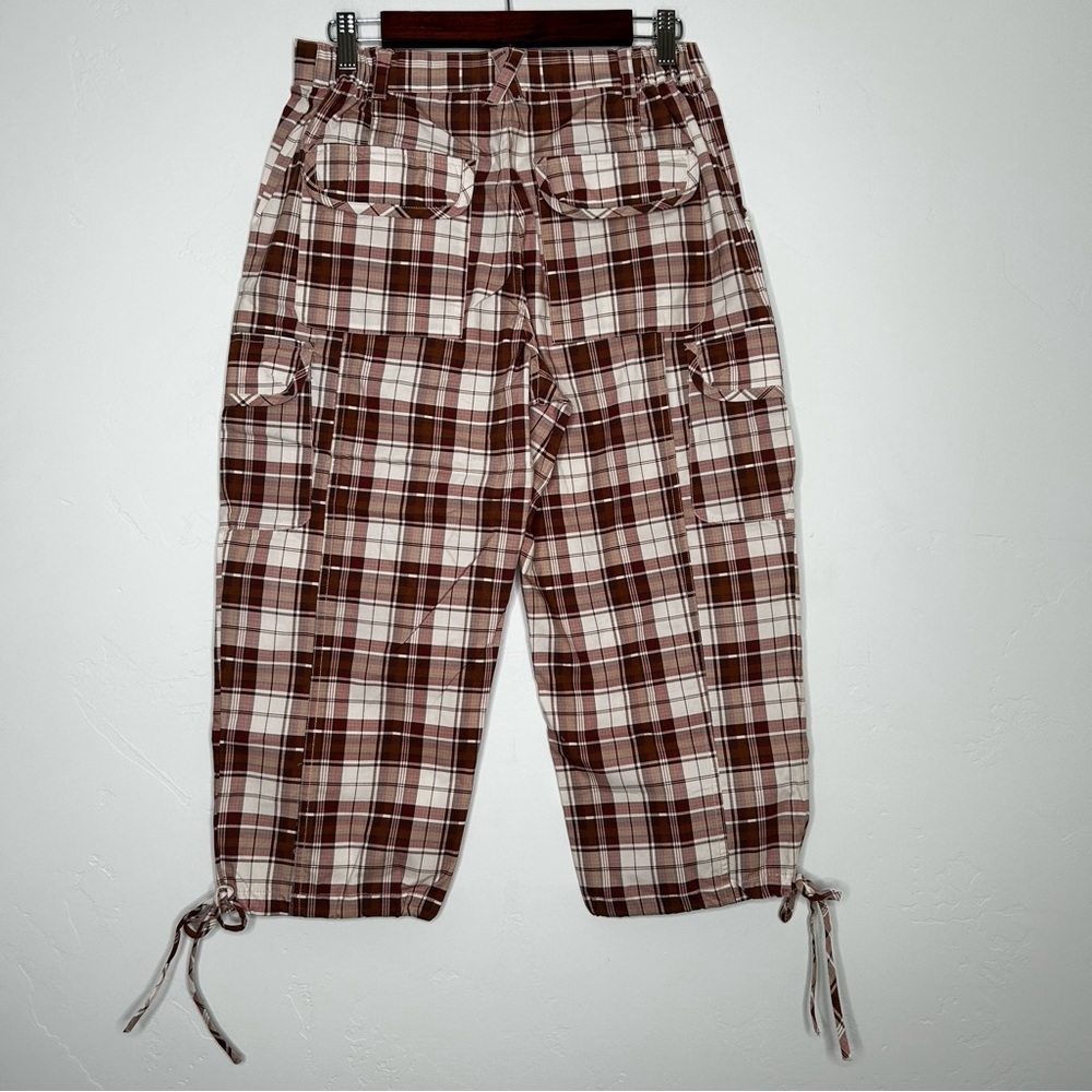 NWT Anthropologie Pilcro Slim Plaid Cargo Capris 90's Style Y2K Style Size Small - Picture 3 of 14